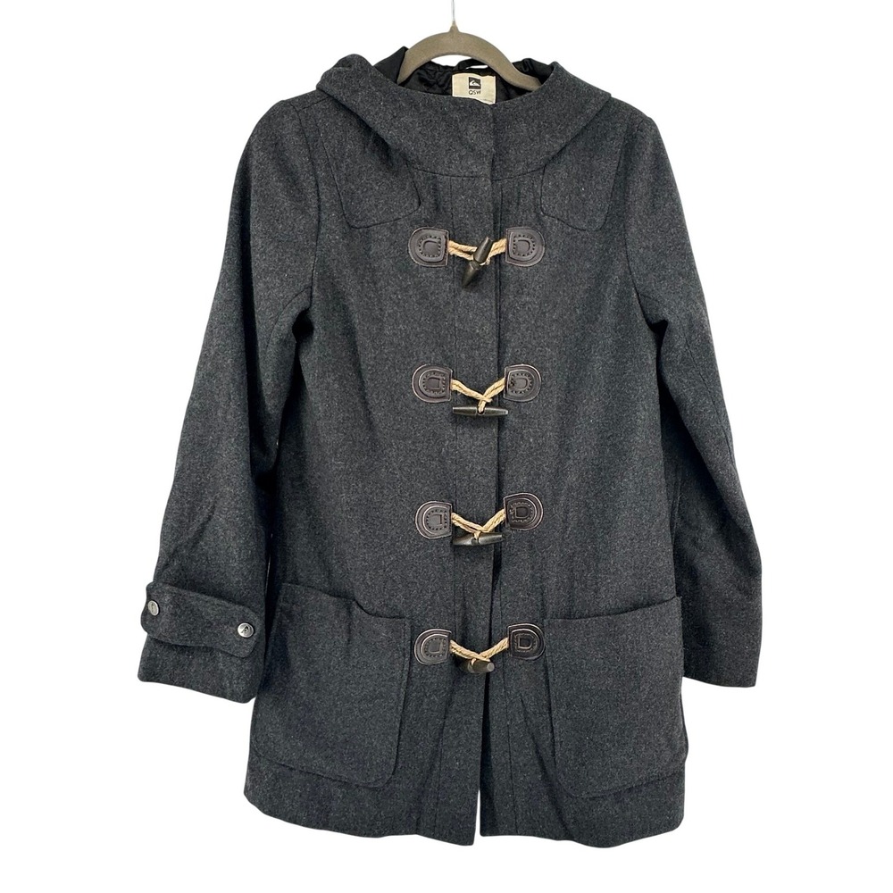 Classic Wool Blend Duffle Coat Hooded Wooden Toggle Boho Coastal Preppy Women S